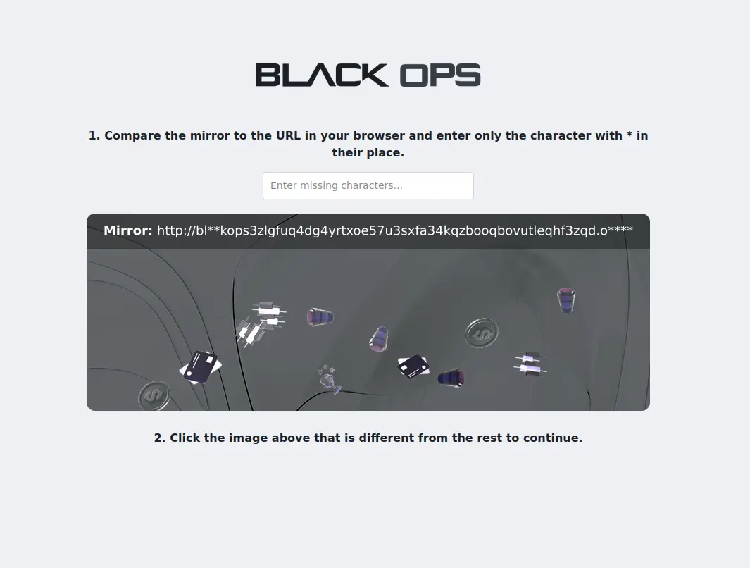 BlackOps anti-phishing captcha verification